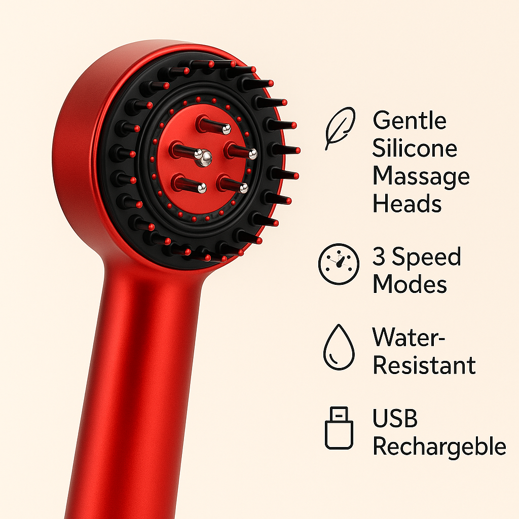 Primoro™ Electric Scalp Massager – Hair Growth Stimulation, Stress Relief & Relaxation Tool